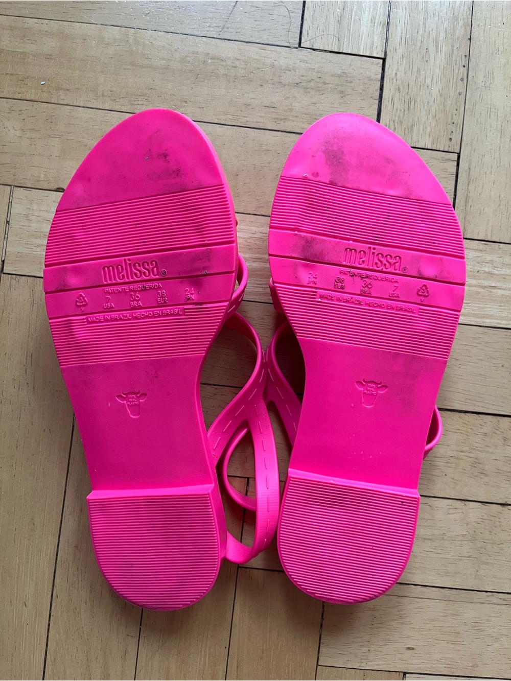 Melissa x Jason Wu Haley pink neon sandal sz 7 - Picture 3 of 4